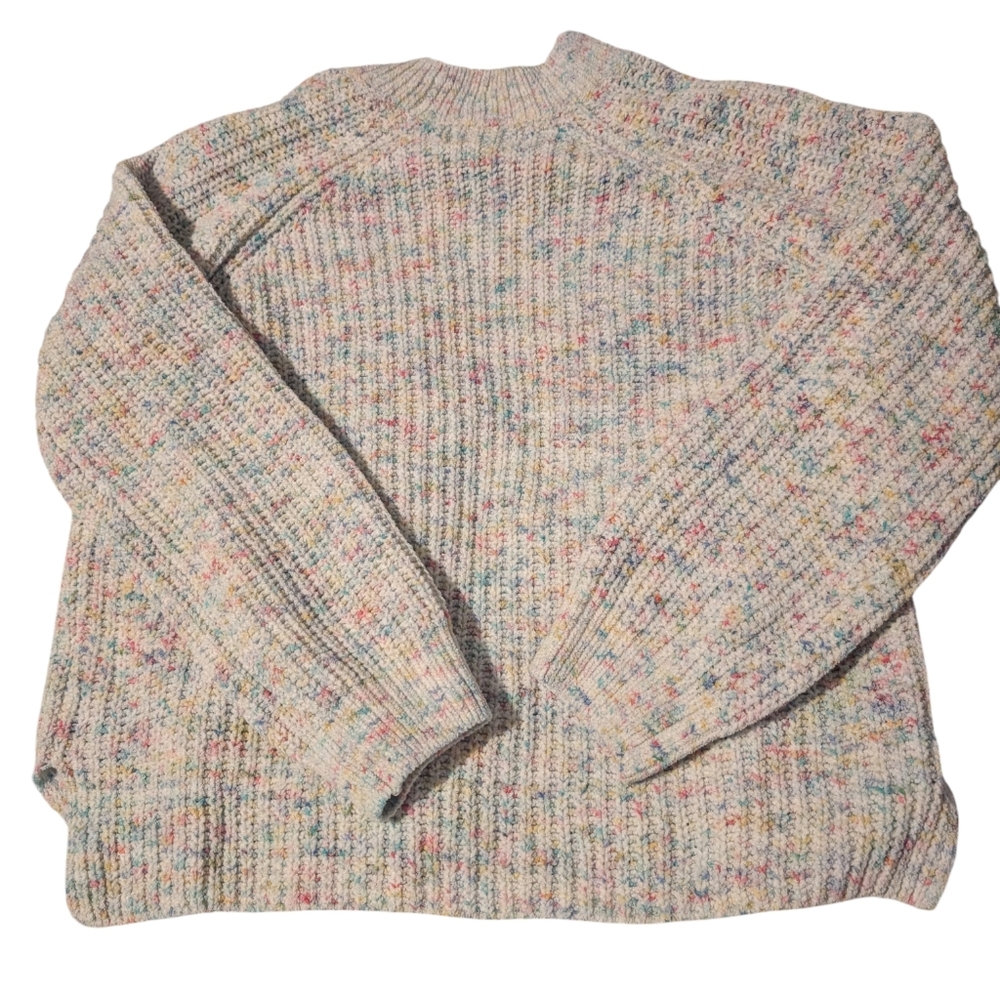 Old Navy Pastel Rainbow Speckled Velour Knit Girls Sweater Size XL 14/16 - Picture 5 of 6